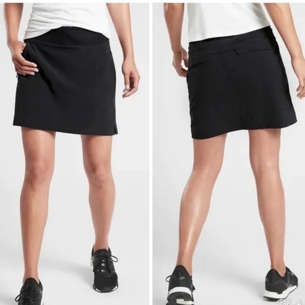 Athleta Soho Skort 20 skirt biker shorts comfortable golf tennis athletic, black